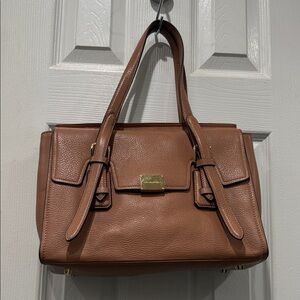 BCBGMaxAzria Tan Leather Satchel